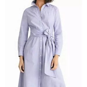 J crew periwinkle shirt dress with tie